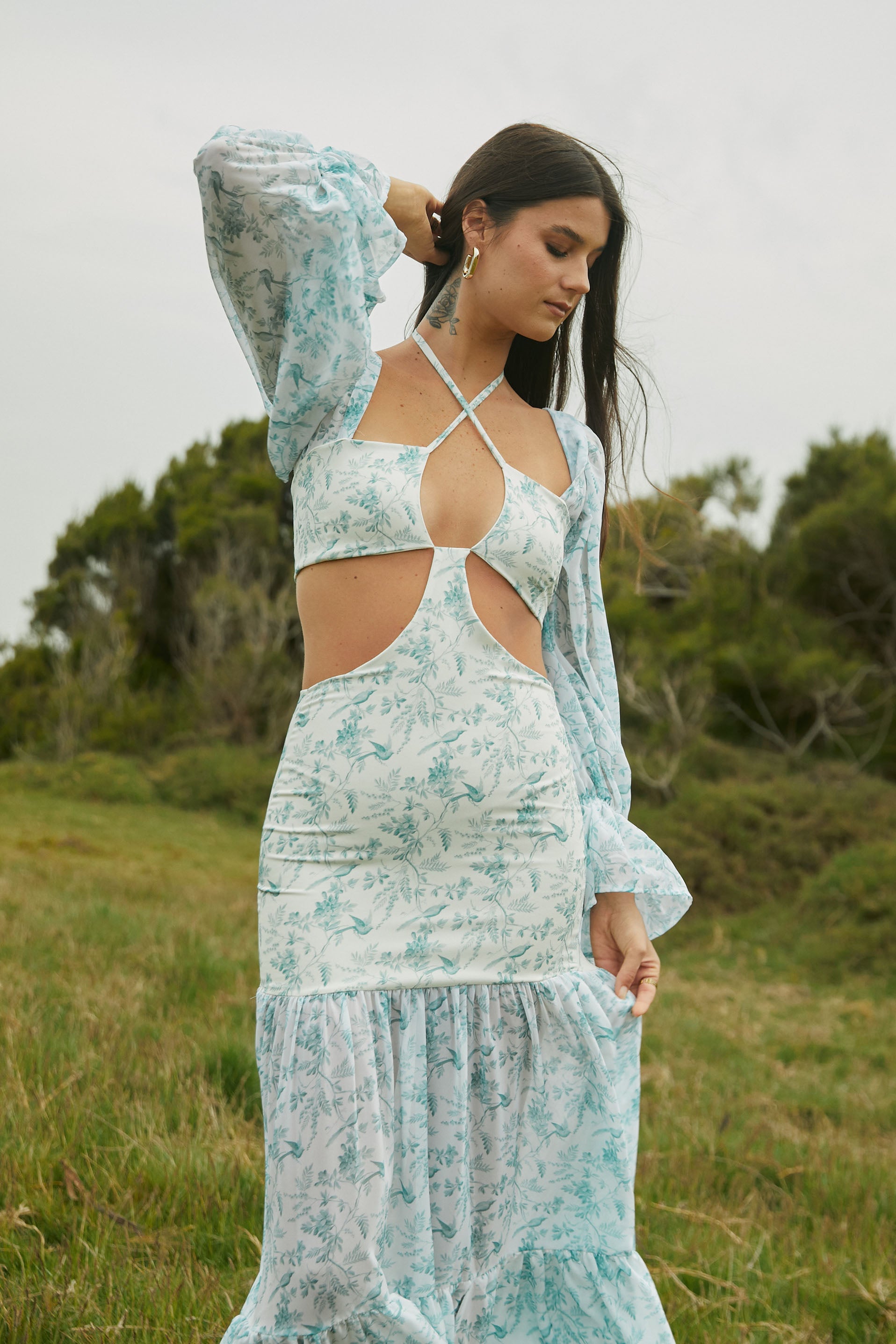 Vestido Sorella - Green birds