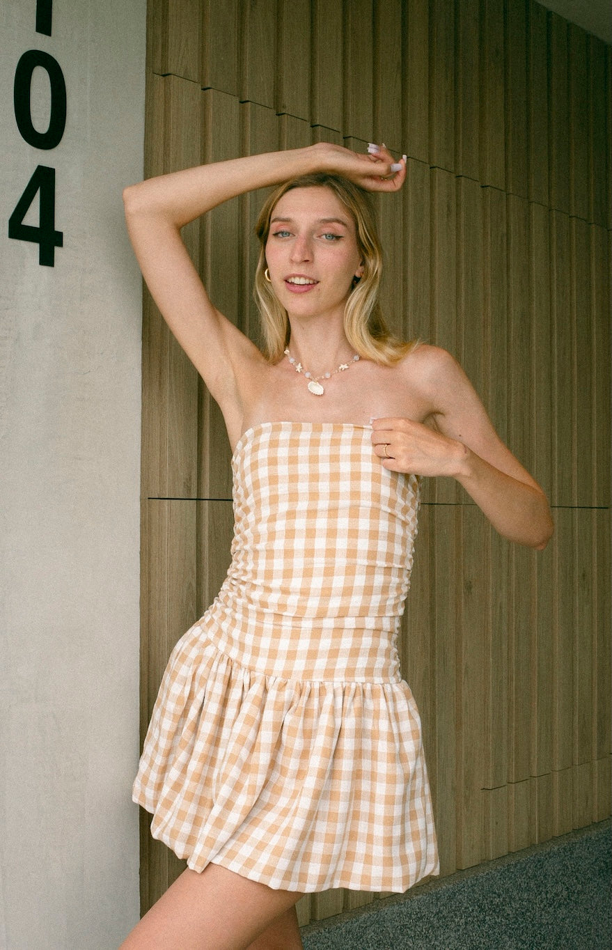Mini Vestido Ivonne - Beige