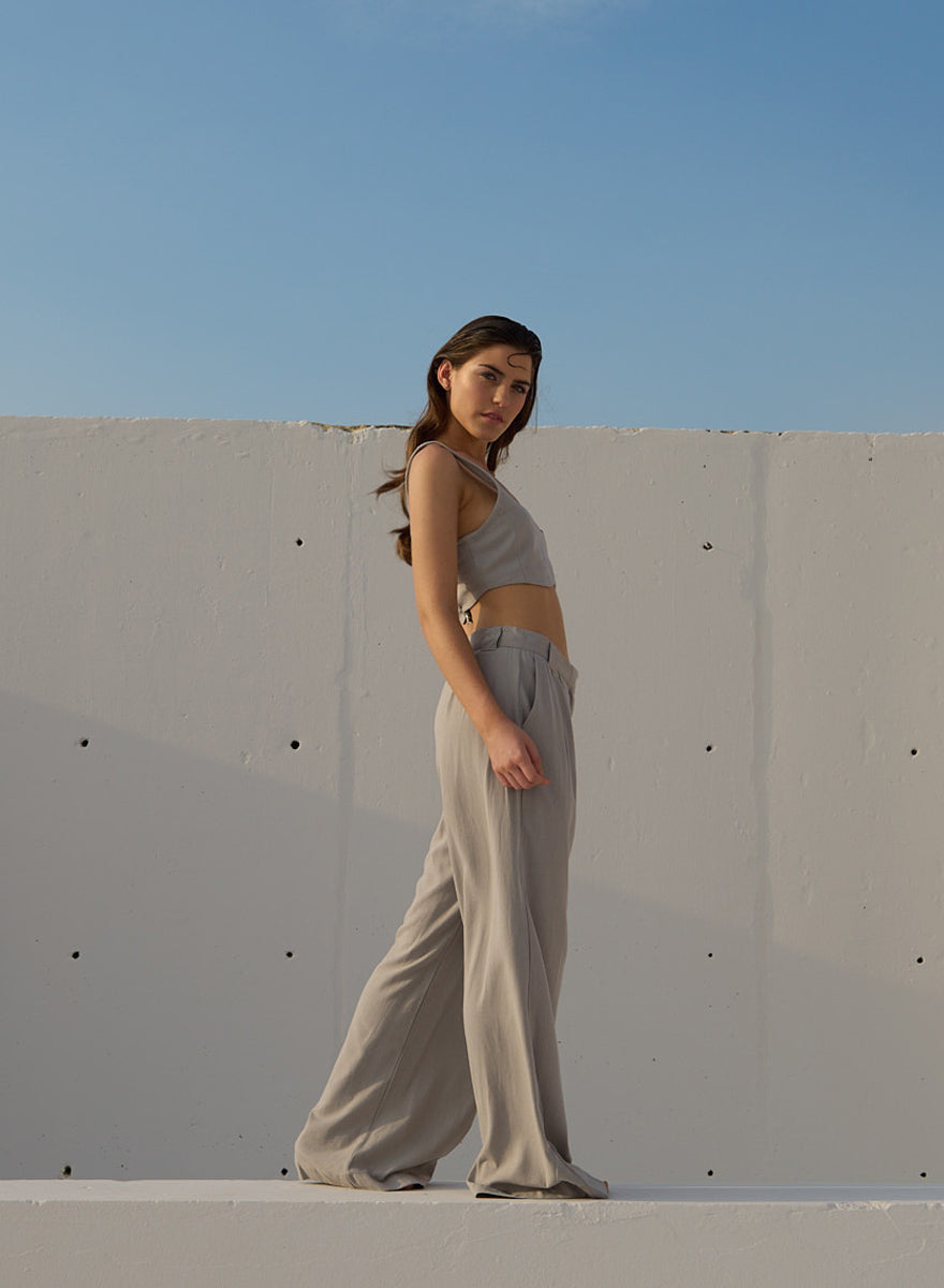Pantalón Sienna - Crema & Gris