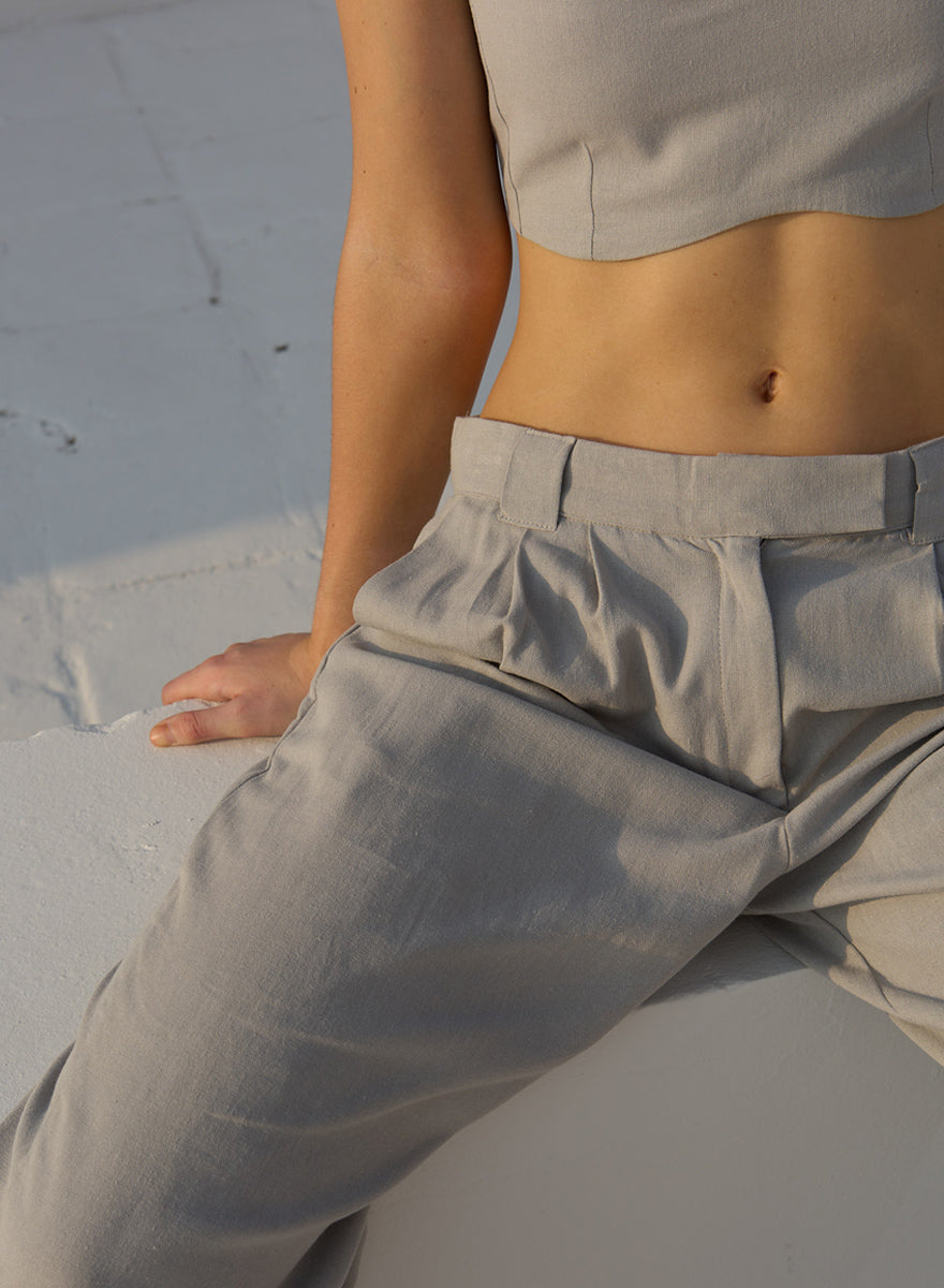 Pantalón Sienna - Crema & Gris