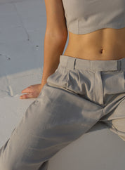 Pantalón Sienna - Crema & Gris