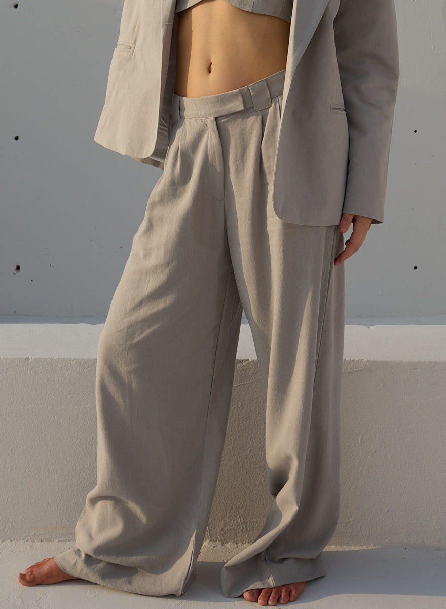 Pantalón Sienna - Crema & Gris